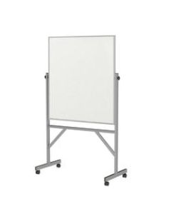 Ghent Double-Sided Magnetic Porcelain Whiteboard With Vinyl Tackboard, 48in x 36in, Silver Aluminum Frame