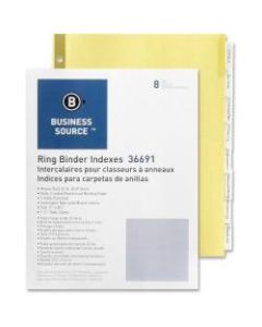 Business Source Insertable Tab Indexes - 8 Blank Tab(s) - 8.5in Divider Width x 11in Divider Length - Letter - 3 Hole Punched - Clear Tab(s) - 8 / Set
