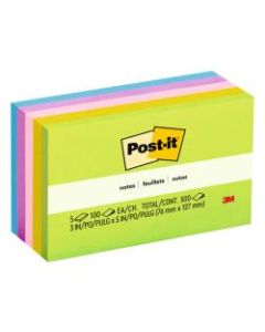 Post-it Notes, 3in x 5in, Jaipur Color Collection, Pack Of 5 Pads