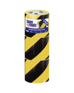 BOX Packaging Striped Vinyl Tape, 3in Core, 4in x 36 Yd., Black/Yellow, Case Of 3