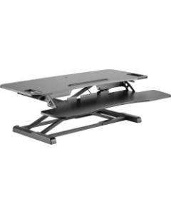 Amer Mounts Sit/Stand 37.4in Height Adjust Desk - EZRiser36 Height Adjustable Sit/Stand Desk Computer Riser, Dual Monitor Capable, 37.4in wide with Keyboard Tray - Black Finish