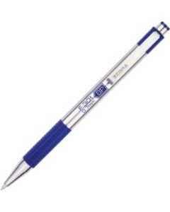 Zebra Pen BCA F-301 Stainless Steel Ballpoint Pens - Fine Pen Point - 0.7 mm Pen Point Size - Refillable - Retractable - Blue - Stainless Steel Stainless Steel Barrel - 12 / Dozen