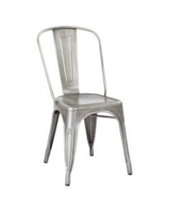 Office Star Bristow Armless Chair, Brushed Silver, Set Of 4 Chairs