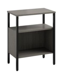 Safco 30inH 2-Shelf Simple Storage Bookcase, Sterling Ash