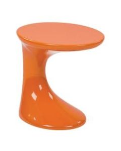 Ave Six Slick End Table, Round, High-Gloss Orange/Orange
