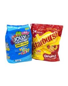 Jolly Rancher/Starburst JOLLY-BURST Chewy And Hard Candy Party Assortment, 134.4 Oz, Pack Of 2 Bags