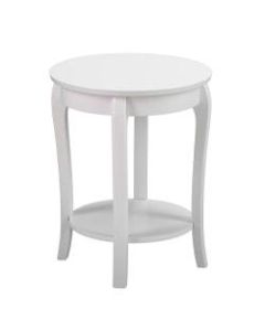 SEI Ava Round End Table, 24-1/4inH x 19-1/2inW x 19-1/2inD, White