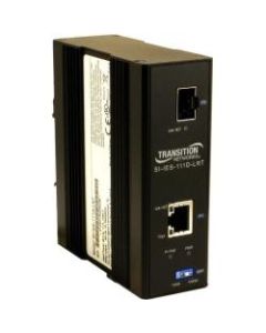 Transition Networks Hardened 1-port Mid-span PoE+ Injector - 48 V DC Input - 1 x Ethernet Input Port(s) - 1 x 10/100/1000Base-T Output Port(s) - 30 W - DIN Rail/Wall Mountable