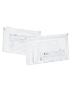 Office Depot Brand Transparent Zipper Envelopes, Check Size, 10.79in x 6.69in x 1.26in, Clear, Pack Of 3