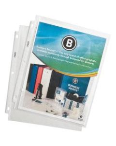 Business Source Top-Loading Poly Sheet Protectors - 11in Height x 9in Width - 1.9 mil Thickness - For Letter 8 1/2in x 11in Sheet - Ring Binder - Rectangular - Clear - Polypropylene - 100 / Box