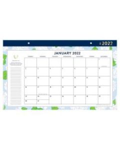 AT-A-GLANCE Simplified by Emily Ley Carolina Hydrangeas Monthly Desk Pad Calendar, 17-3/4in x 11in, January To December 2022, EL74-705
