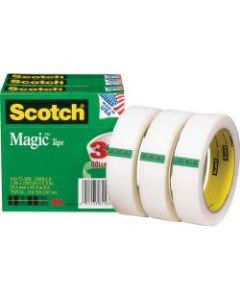 Scotch Magic Tape - 72 yd Length x 1in Width - 3in Core - 12 / Bundle - Matte Clear