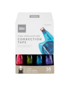 Office Depot Brand Side-Application Correction Tape, 1 Line x 392in, Pack Of 16 Cartridges