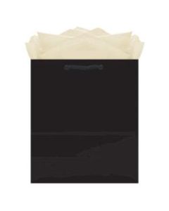 Amscan Glossy Medium Gift Bags, 9-1/2inH x 7-3/4inW x 4-1/2inD, Black, Pack Of 10 Bags