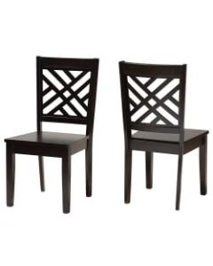 Baxton Studio Caron Dining Chairs, Dark Brown, Set Of 2 Dining Chairs