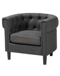 Baxton Studio 9511 Chesterfield Chair, Charcoal
