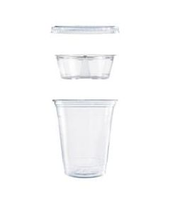 Dart PET Cups With Single-Compartment Insert, 12 Oz, Clear, Pack Of 500 Cups