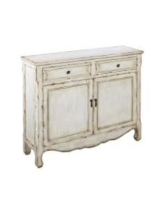 Coast to Coast 2-Drawer Cupboard, 35-1/2inH x 40inW x 12inD, Distressed White