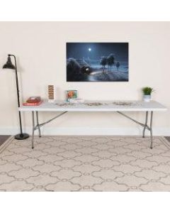 Flash Furniture Plastic Folding Table, 29inH x 30inW x 96inD, Granite White