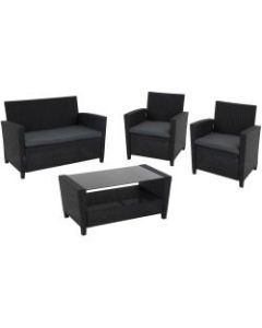 COSCO Malmo Outdoor 4-Piece Conversation Set, Gray/Black