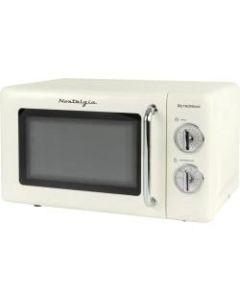 Nostalgia Electrics 0.7 Cu Ft 700-Watt Microwave With Retro Dials, Ivory