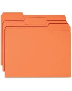 Business Source 1/3 Tab Cut Recycled Top Tab File Folder - Orange - 10% - 100 / Box