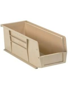 Office Depot Brand Plastic Stack & Hang Bin Boxes, Small Size, 14 3/4in x 5 1/2in x 5in, Ivory, Pack Of 12