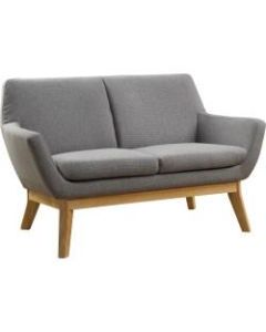 Lorell Quintessence Upholstered Loveseat, Gray/Natural