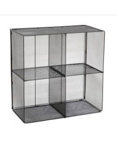 Safco Onyx Mesh Cube - 4 Compartment(s) - Compartment Size 14in x 14in x 14in - 28.5in Height x 28.5in Width x 14.5in Depth - Desktop - Black - Steel - 1Each