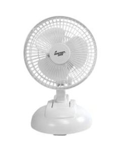 Comfort Zone CZ6XMWT Portable Fan - 3 Blades - 152.4 mm Diameter - 2 Speed - Adjustable Tilt Head, Clip-on, Carrying Handle - 11.3in Height x 6.3in Width - Plastic - White
