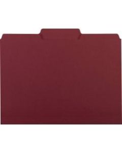 Smead 1/3 Tab Cut Letter Recycled Hanging Folder - 8 1/2in x 11in - 3/4in Expansion - Top Tab Location - Assorted Position Tab Position - Maroon - 10% - 100 / Box