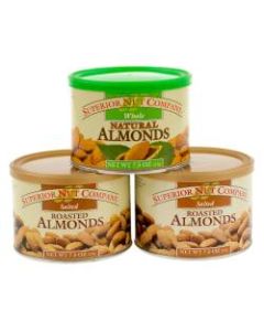Superior Nut Nuts, Salted Roasted Almonds, 7.5 Oz, Box Of 3