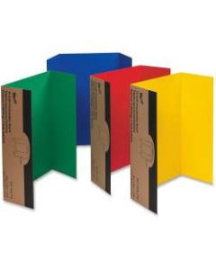 Pacon 80% Recycled Single-Walled Tri-Fold Presentation Boards, 48in x 36in, Assorted Colors, Carton Of 24