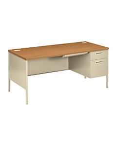 HON Metro Classic Right Pedestal Desk, Harvest/Putty