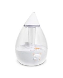 Crane, Drop Ultrasonic Cool Mist Humidifier, 1 Gallon, 8 5/8inH x 8 5/8inW x 13 3/8inD, Clear & White