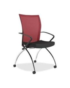 Mayline Valore Mesh/Fabric Nesting Training Chair, High-Back, 36 1/2inH x 23inW x 24inD, Black/Red