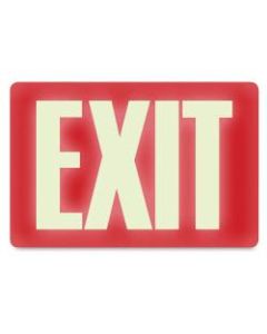 U.S. Stamp & Sign Glow-In-The-Dark Sign, 12in x 8in, "Exit", Red/White