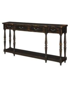 Coast to Coast 4-Drawer Console Table, 34-1/2inH x 72inW x 12inD, Brown