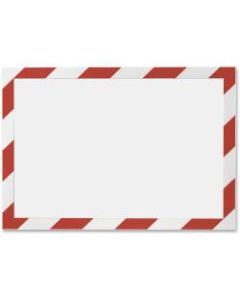 DURABLE DURAFRAME SECURITY Self-Adhesive Magnetic Letter Sign Holder - Holds Letter-Size 8-1/2in x 11in , Red/White, 2 Pack