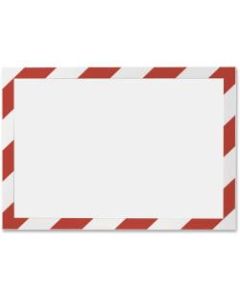 DURABLE DURAFRAME SECURITY Self-Adhesive Magnetic Letter Sign Holder - Holds Letter-Size 8-1/2in x 11in , Red/White, 2 Pack