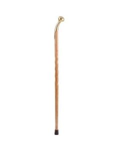 Brazos Walking Sticks Twisted Oak Wood Cane With Brass Hame-Top Handle, 40in, Tan