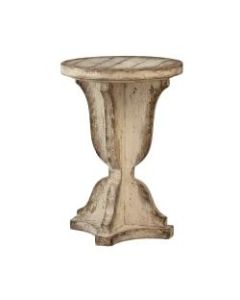 Coast to Coast Chalice-Shaped Accent Table, 26inH x 18inW x 18inD, Off-White