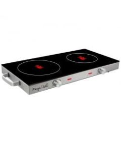 MegaChef Ceramic Infrared Double Electrical Cook Top, Silver