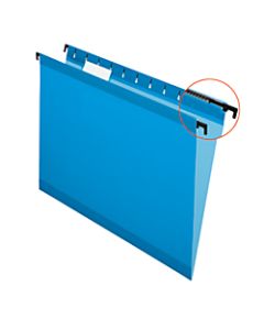 Pendaflex SureHook Reinforced Hanging Folders, 1/5-Cut, Letter Size, Blue, Box Of 20