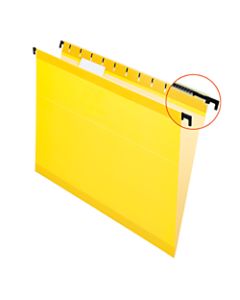 Pendaflex SureHook Reinforced Hanging Folders, 1/5-Cut, Letter Size, Yellow, Box Of 20