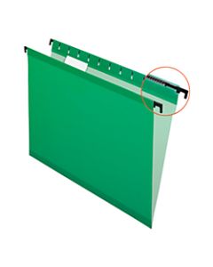 Pendaflex SureHook Reinforced Hanging Folders, 1/5-Cut, Letter Size, Bright Green, Box Of 20
