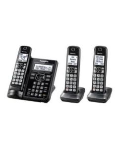 Panasonic DECT 6.0 Cordless Telephone With Answering Machine And Dual Keypad, 3 Handsets, KX-TGF543B
