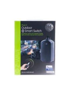 GE Z-Wave Plus Plug-in Outdoor Smart Switch, Black, 14284