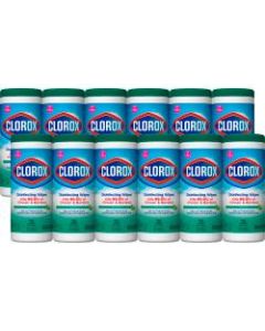 Clorox Disinfecting Wipes, 7in x 8in, Fresh Scent, 35 Wipes Per Tub, Box Of 12 Tubs