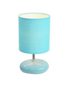 Simple Designs Stonies Small Stone Look Table Bedside Lamp, Blue
